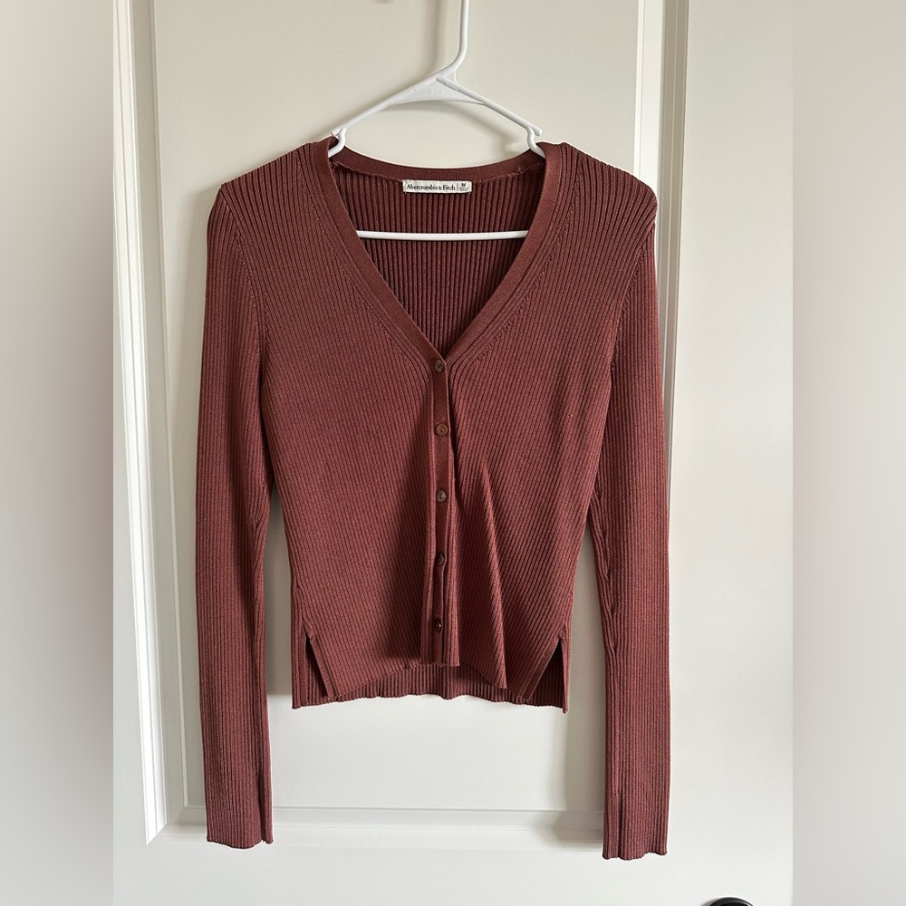 Abercrombie Brown Ribbed Cardigan